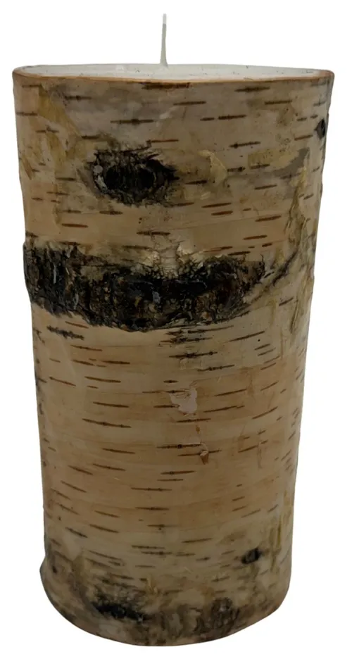 Light Birch Bark Log Pillar Candle