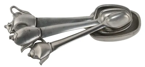 Pewter Teapot Measuring Spoon Set