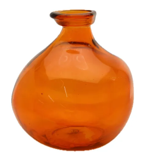Fulvous Ochre Orange Irregular Glas Vase