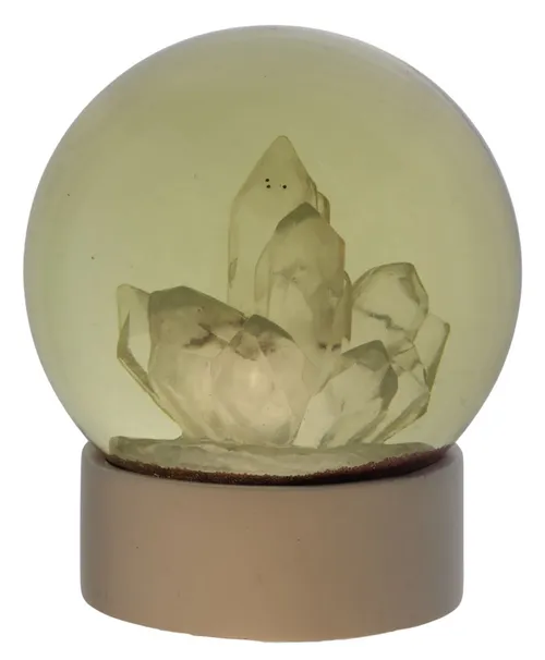 Snow Globe With Crystals & White Base