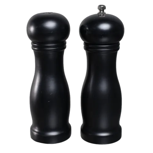 Matte Black Wood Salt & Pepper Set