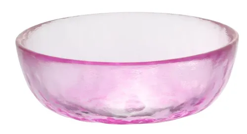 Clear Pink Wavy Glass Small Bowl