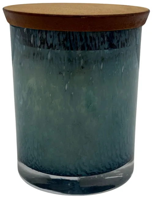 Molted Blue Glass Jar Candle