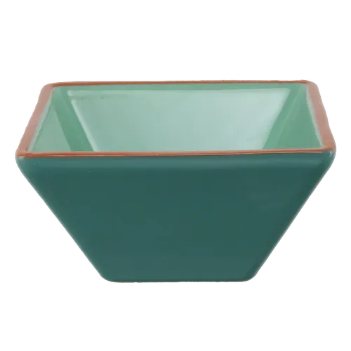 Seafoam Green Ceramic Small Bowl With Terracotta Rim