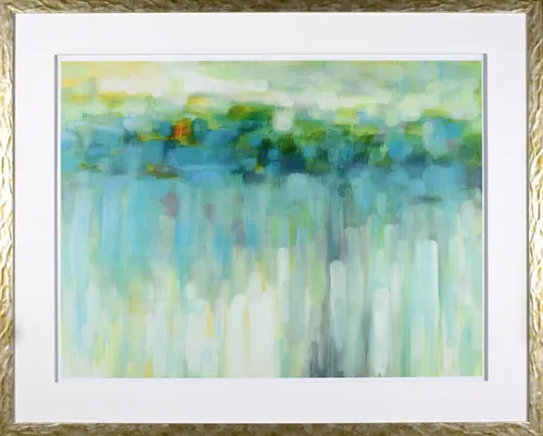 Abstract Lights On Paper With Silver Frame
