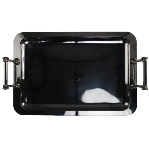 Chrome Handled Rectangular Serving Tray