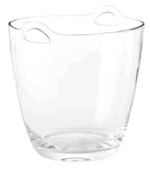 Clear Glass Ice Bucket With Handles