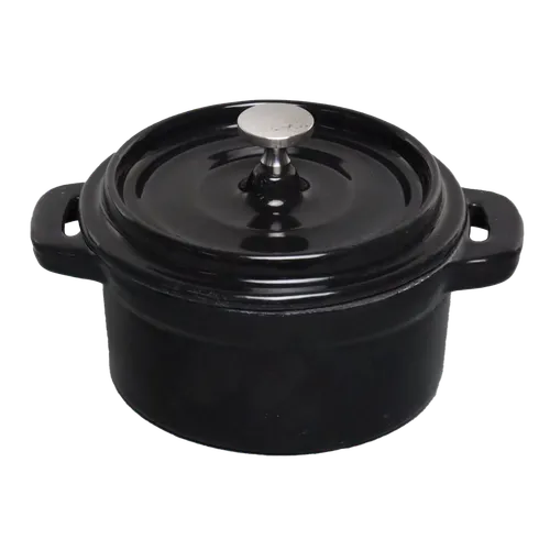 Black Round Mini Cocotte With Lid