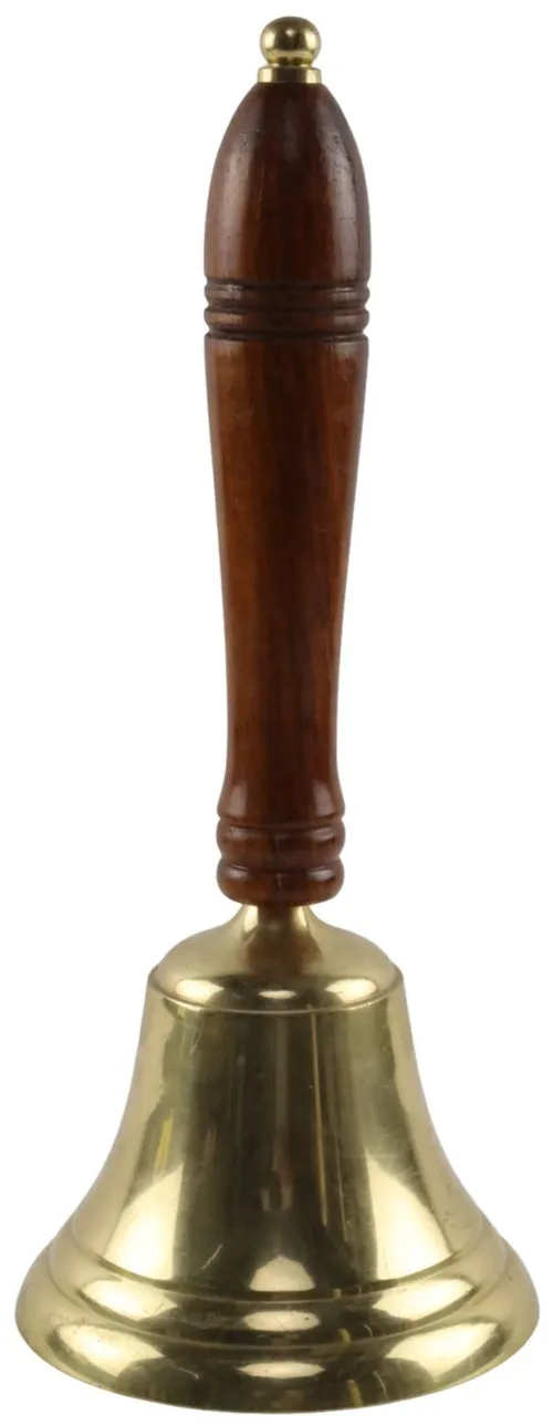 Brass & Medium Wood School Bell