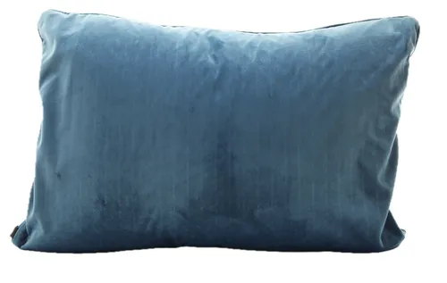 Teal & White Throw Pillow With Solid Velvet  Teal Back