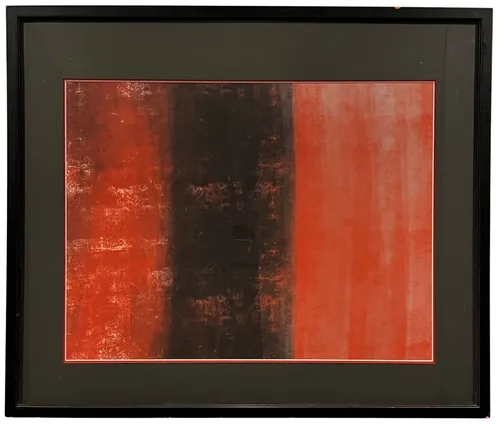Black & Red Abstract In Black Frame