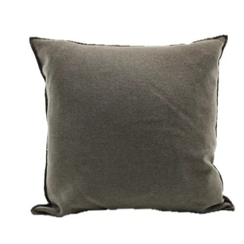 Wenge Brown Wool Throw Pillow