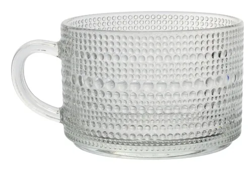 Clear Pebbled Glass Mug