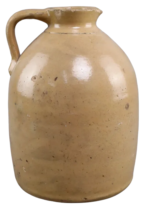 Brass Yellow Stoneware Crock Jug