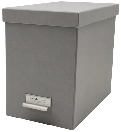 Grey File Box With Silver Handle