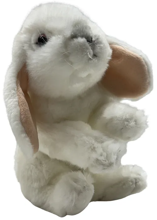 White Rabbit With Flop Ears Plush Stuffed Animal
