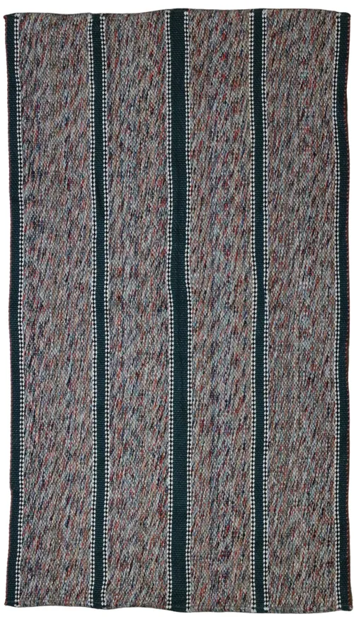 Green & Multicolour Stripe Entry Mat Rug 2' W x 3'6