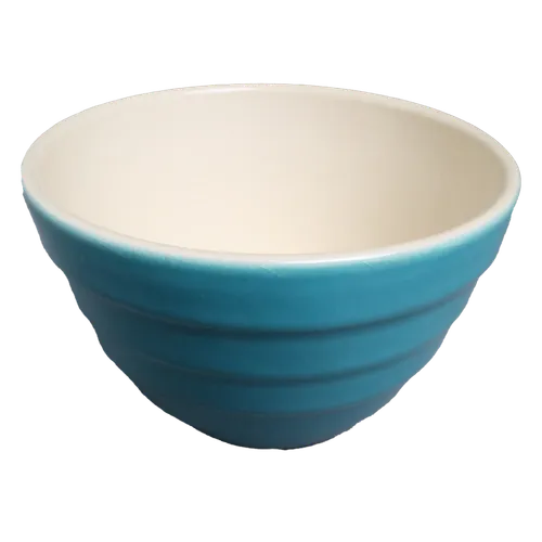 Aqua Blue Ribbed Small Mixing Bowl 