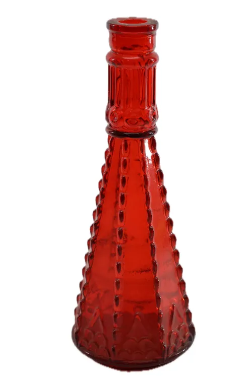 Red Glass Decorative Bottle