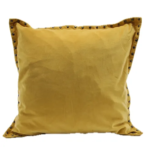 Peru Yellow Buttoned Rim Throw Pillow