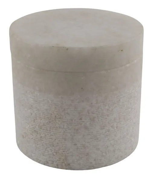 White Quartz Round Box With Lid