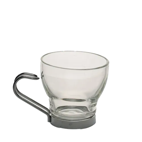 Clear Glass With Metal Handle Espresso Mug