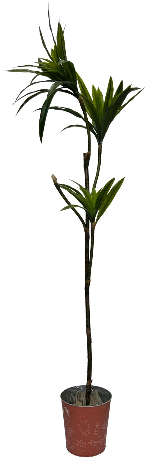 Artificial Dracaena Plant In Metal Pot