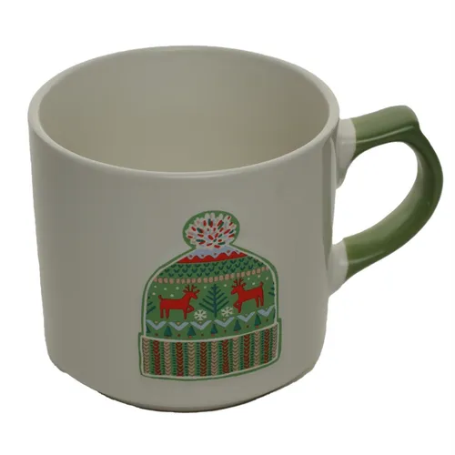 White Christmas Knit Hat Mug