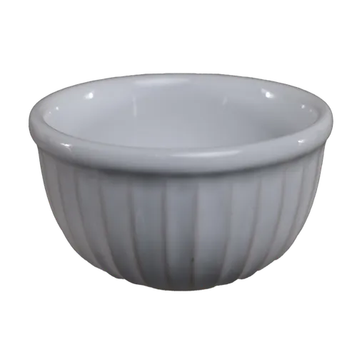 White & Cream Vertical Line Ramekin