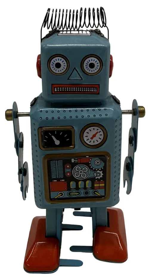 Tin Windup Blue & Red Robot