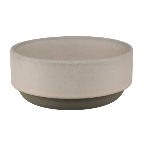 Light Peach & Grey Stoneware Cereal Bowl
