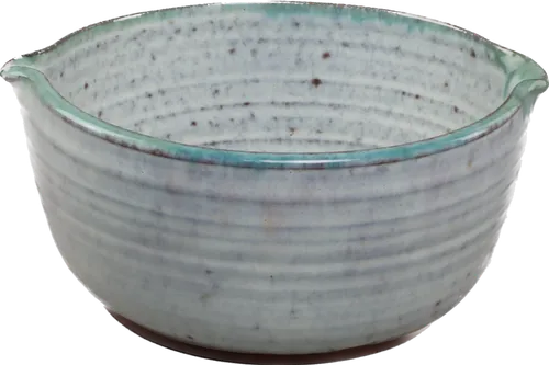 Whitewash Glazed Pottery Mixing Bowl Large