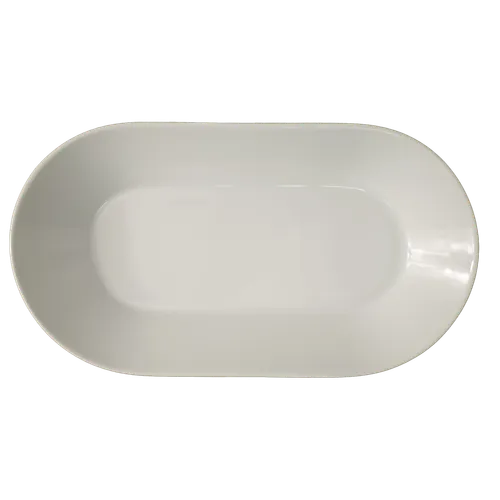 White Ceramic Oval Serving Bowl