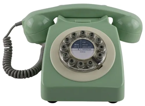 Mint Green Rotary Style Push Button Telephone