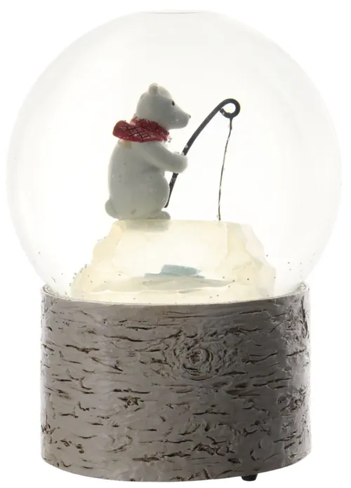 Fishing Polar Bear Snowglobe