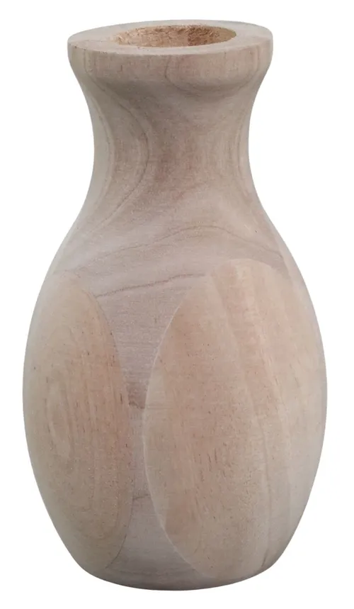 Light Natural Wood Turned Vase