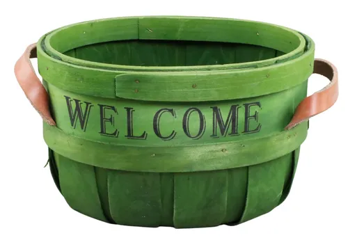 Green Welcome Basket With Handles