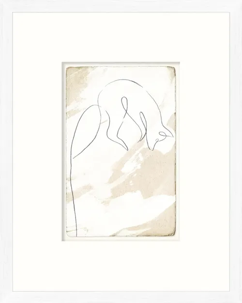 Line Drawing Fox On Paper With White Frame