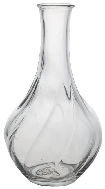 Clear Glass Twisted Bud Vase
