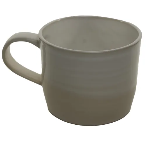 White Ribbed Wide Mouth Mug