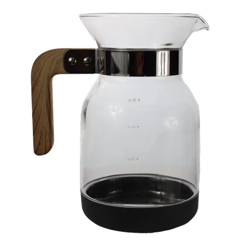 Glass & Chrome & Black Coffee Carafe
