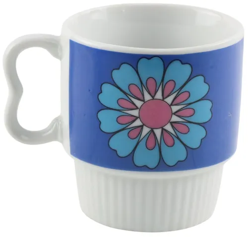Vintage White & Flower Print Mug