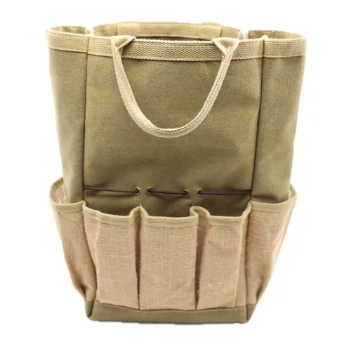 Army Green Burlap Gardener's Tool Bag