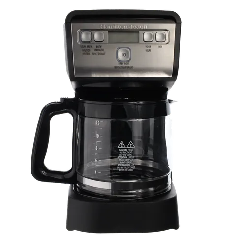 Black Matte Coffee Maker With Silver Display