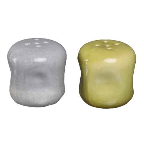 Grey & Green Ceramic Salt & Pepper Shaker Set