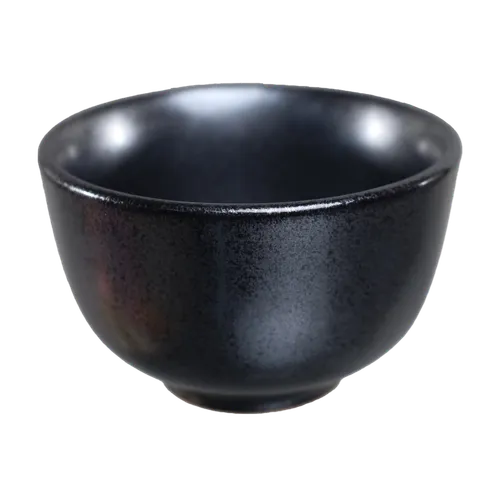 Black Silver Stormy Shimmer Ceramic Ramekin