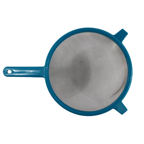 Teal Rimmed Mesh Strainer