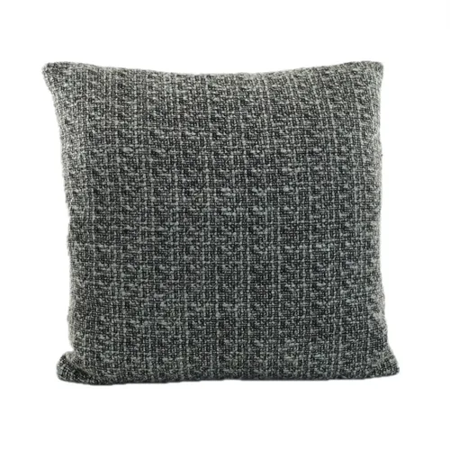 Soft Wool Black & Grey & Sea Foam Green Throw Pillow