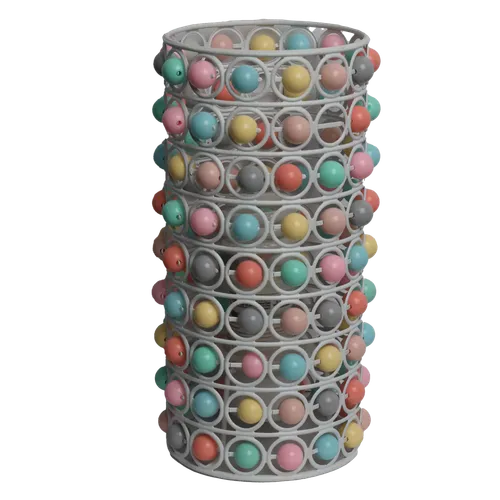 Pastel Beaded Multicolour Cylindrical Table Lamp
