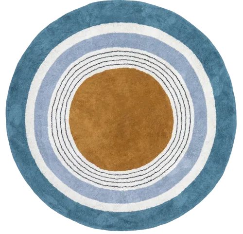 Rainbow Kids Round  Washable Rug 4'